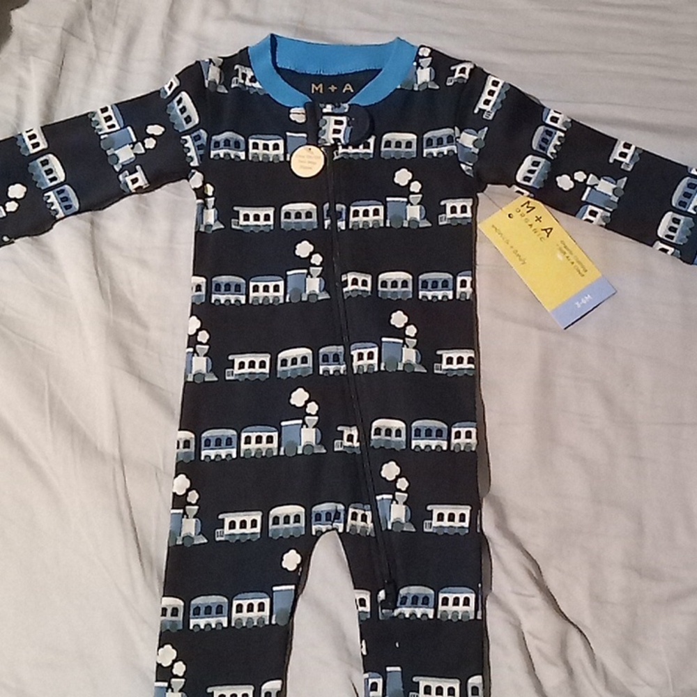 Monica+Andy Organic Cotton Gender Neutral Long Sleeve One-Piece Pajamas 3-6m